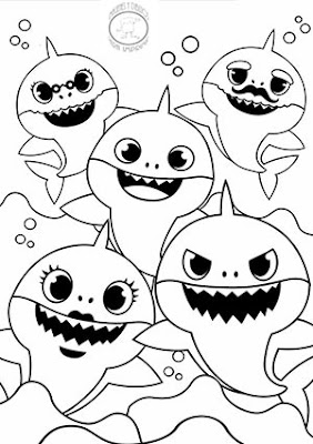 dibujo de personajes de baby shark para colorear