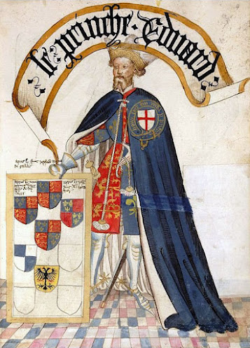 Imagen: Eduardo, príncipe de Gales como caballero de la orden de la Jarretera, 1453. Ilustración del Libro de la Jarretera de Brujas