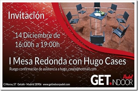 Concluida con éxito la I Mesa Redonda Pádel con Hugo Cases para técnicos en el club GET Indoor, Getafe.