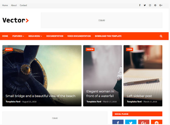 Vector Blogger Template: free Download