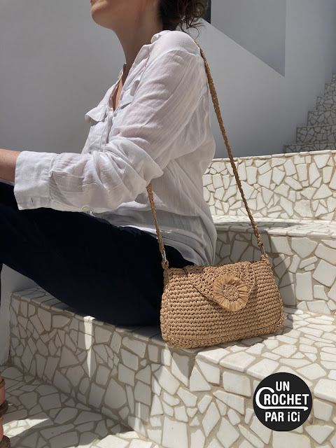 hand bag to crochet with raffia