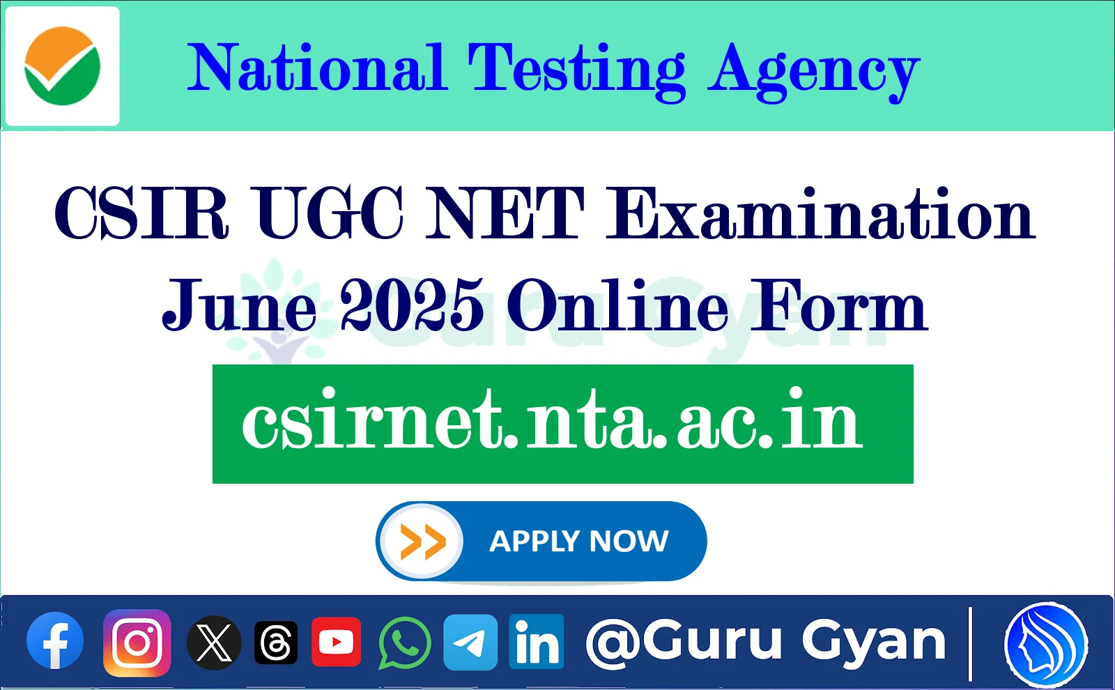 NTA CSIR UGC NET Online Form June 2025