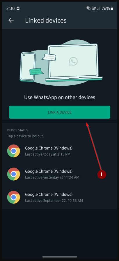 cara login whatsapp di empat perangkat lainnya