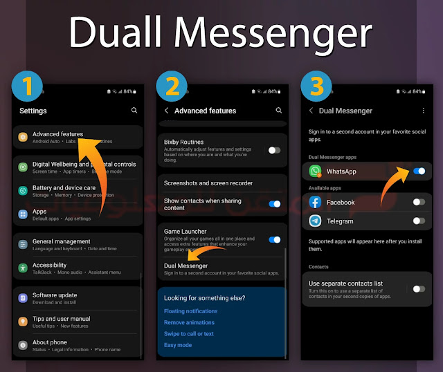 شرح تفعيل حسابين واتساب أو فيسبوك على جهاز واحد أندرويد