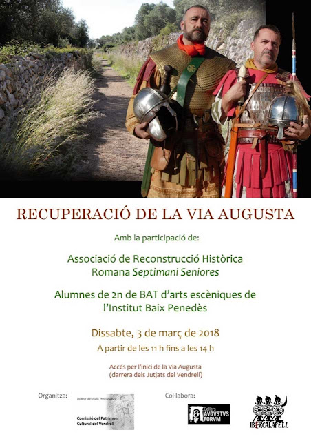 Esguard de Dona - Recuperació Via Augusta - Escenificació, dissabte 3 de març de 2018 d'11 h. a 14 h. - Accés per darrera dels Jutjats del Vendrell. 