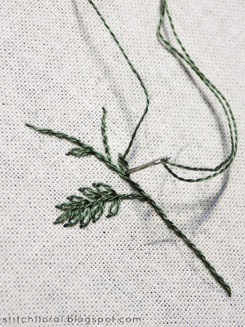 Hand embroidery mimosa