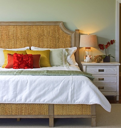 Coastal Bedroom Design with Seagrass Bed