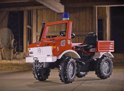 This Mercedes Benz Fire Brigade Truck Toy Has Spots To Connect Attachments Like Play Snow Plow And More