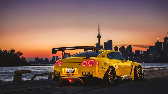 Nissan GTR Yellow Sports Car Wallpaper