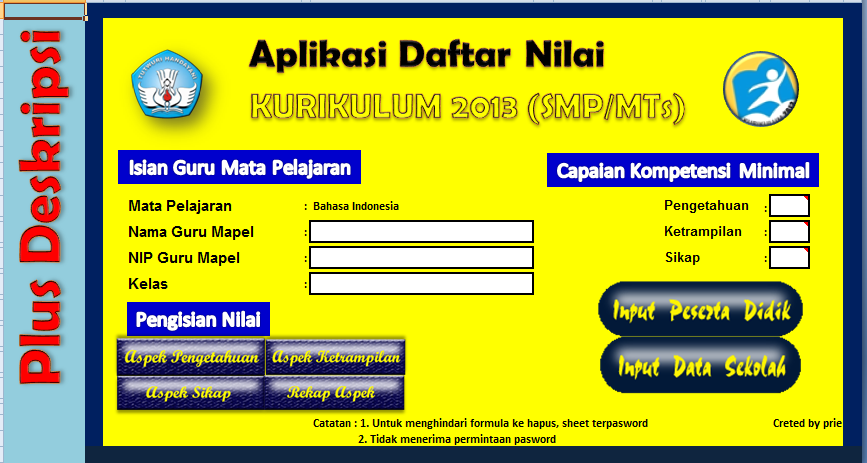 Download Aplikasi Rapot K13 + Daftar Nilai K13 Plus 