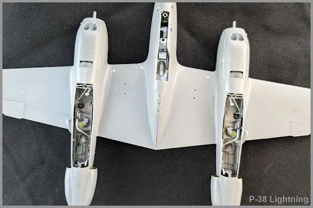 Puits de train du P-38F/G de Tamiya au 1/48.