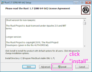 Rust install rust lang on windows 7 tutorial screenshot 4