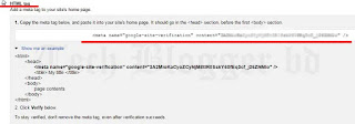 Site Verification for search console using html tag