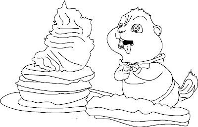 Alvin   Chipmunks Coloring on Alvin And Chipmunk Free Animal Cartoon Coloring Sheet   Chipmunk