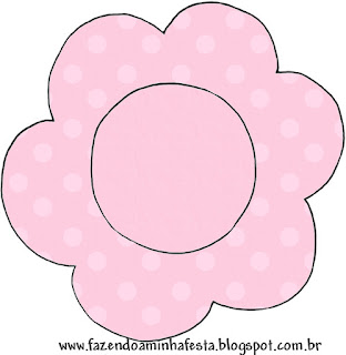  Pink with Polka Dots Flower Invitation.