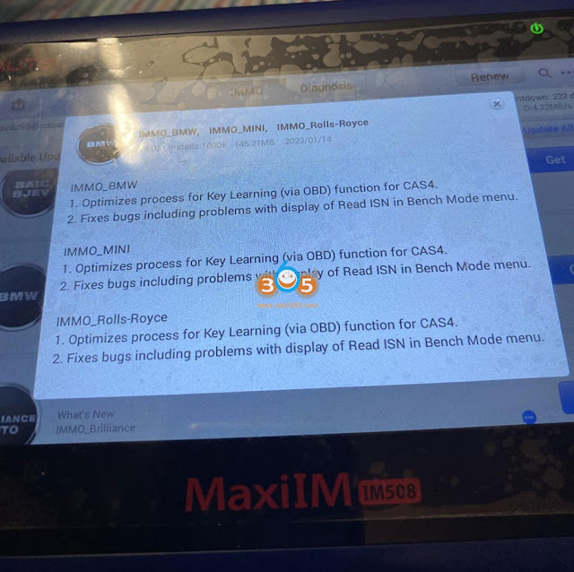 Autel IM608 Fix BMW CAS4 OBD Key Learning Bugs 1