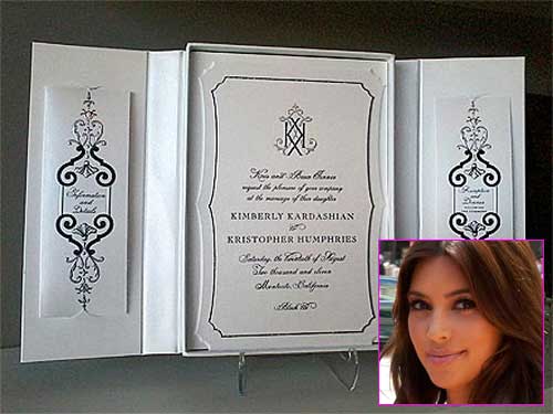 Kim Kardashian's Wedding Invite In case your name was accidentally left off