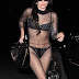 Lady Gaga steps out in transparent bodysuit over a black bra & thong