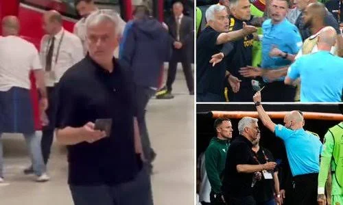 VIDEO: Angry Mourinho Insults Referee Anthony Taylor in Parking Lot Drama After Loss to Sevilla