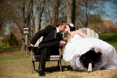 white and black bridal dress