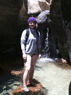 Please forgive my bare legs. I stuck with the swimsuit most of the hike, as the water was between knee and waist height for miles.