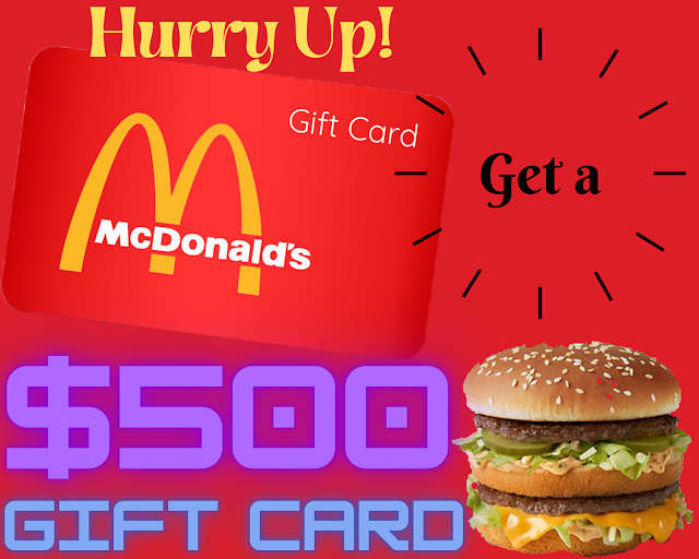 Win $500 McDonald's Gift Card Giveaway