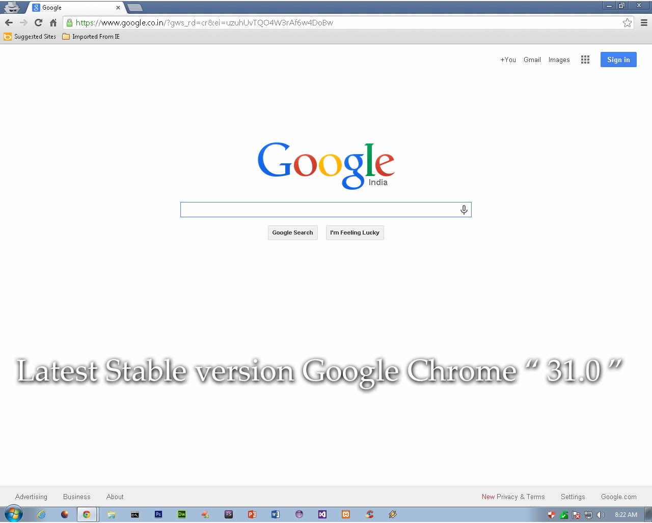 Download latest Google Chrome version " 31.0.1650.63 