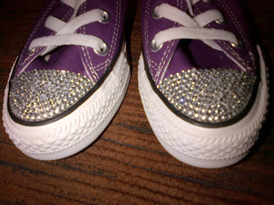 Crystal rhinestone toe top Converse trainers