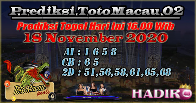 PREDIKSI TOTO MACAU02 18 NOVEMBER 2020