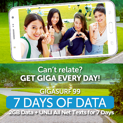 Smart GIGASURF99 : 2GB Data + Unli All Net Texts for 7 Days
