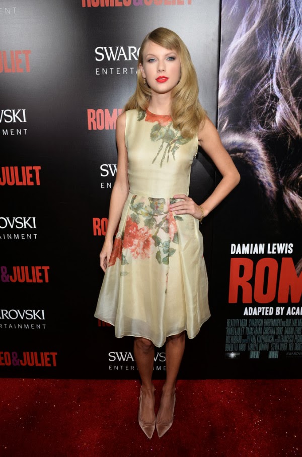 Taylor Swift in Reem Acra for Romeo and Juliet Premier