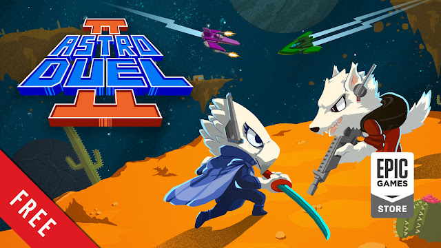 astro duel 2 free pc game epic store 2024 top-down sci-fi combat game wild rooster studio
