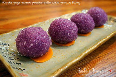 Purple sago sweet potato with peanut filling - Tianbao Szechuan Kitchen at Hillion Mall - Paulin's Munchies