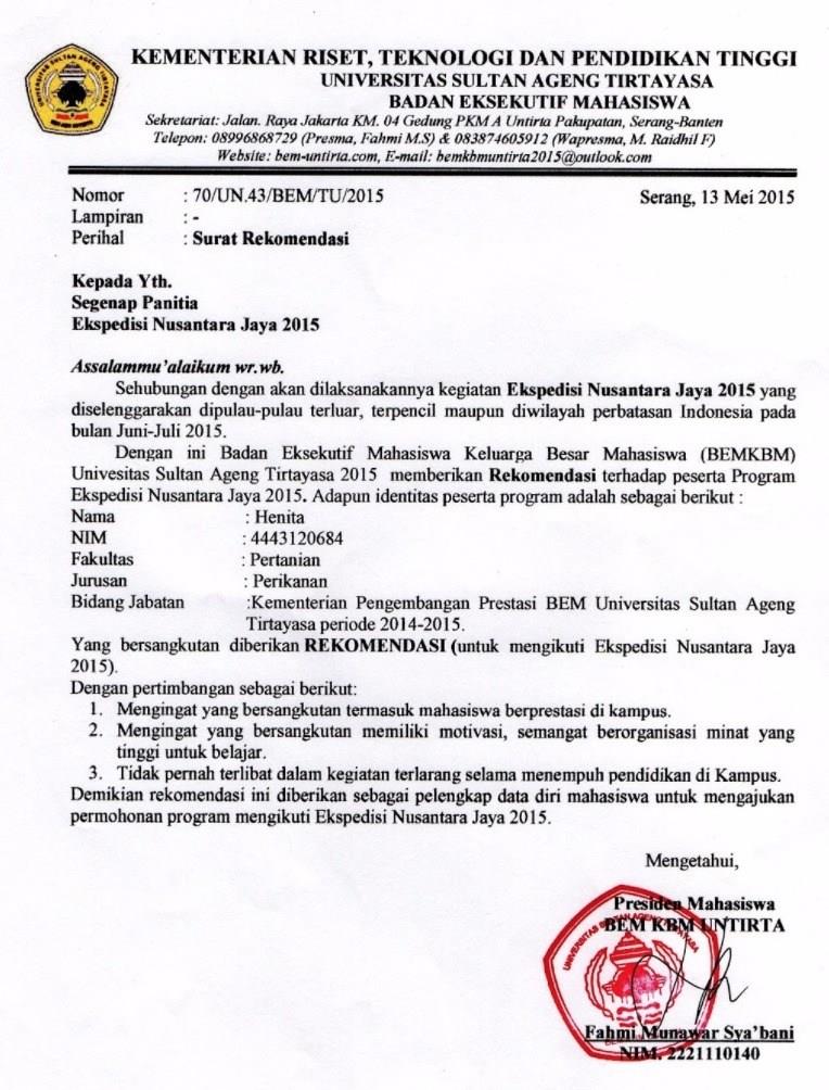 Contoh Surat Rekomendasi Kerja - ContohSuratmu.com