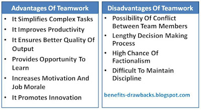 advantages disadvantages teamwork