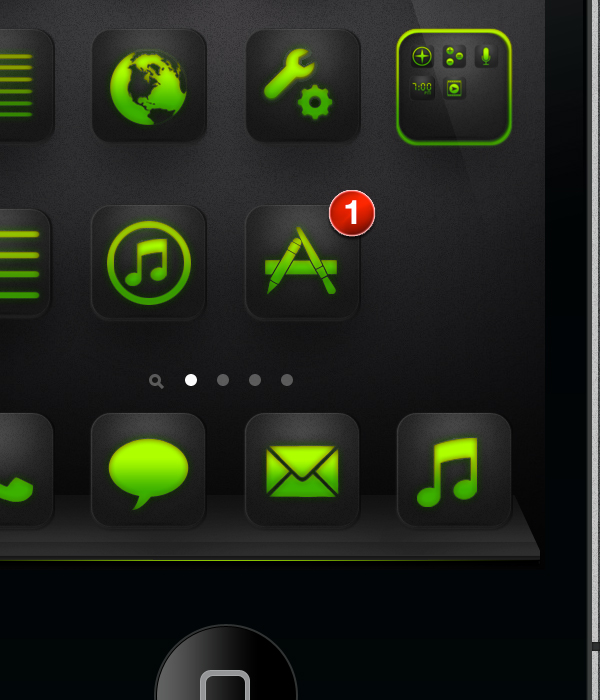 Lime Midnight, the theme of the iPhone 4 free download