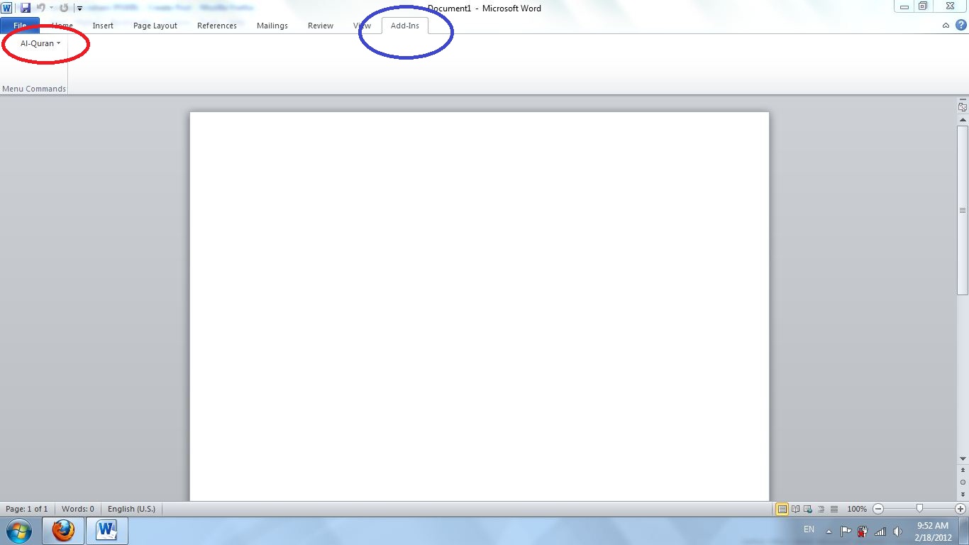 Tutorial: Letak ayat Al-Quran dalam MS Word ~ murni