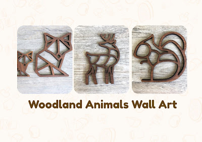 Woodland animals in wood for wall art