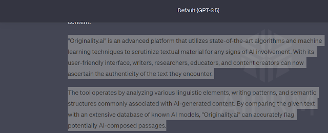 Chat GPT Writeup about originality.ai