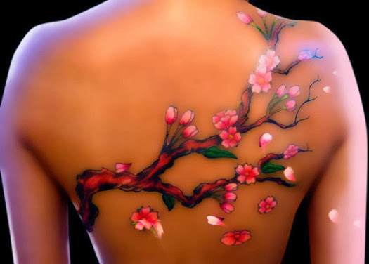 3D Realist Flower tattoos on the full Back 