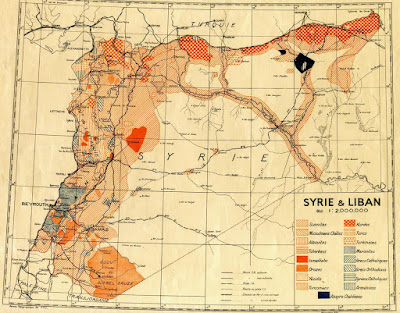Карта религиозных и этнических общин Сирии и Ливана (1935)