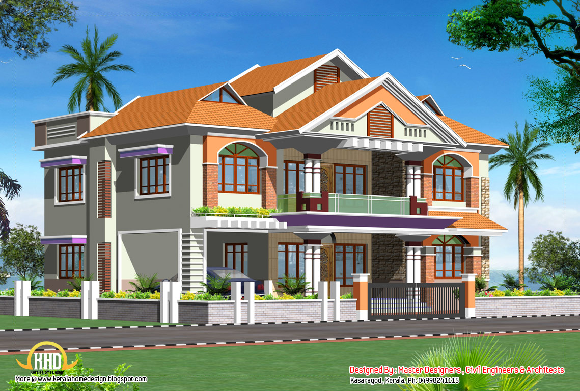  luxury home design  3719 Sq. Ft.  Kerala home design and floor plans