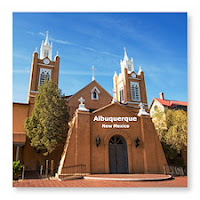 San Felipe de Neri Church is one of Albuquerque’s oldest surviving buildings in Old Town Albuquerque which is an interesting travel destination with galleries, shops, restaurants and museums. Store: cafepress.com/ABQ