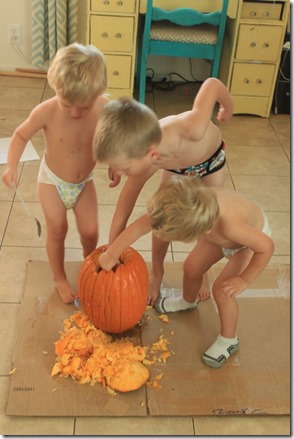 carving pumpkins
