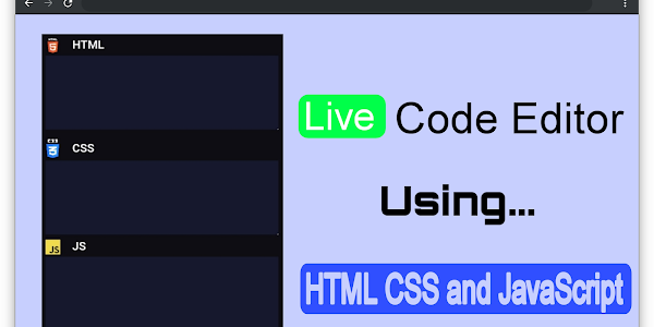 Build a live code Editor using HTML CSS JavaScript 