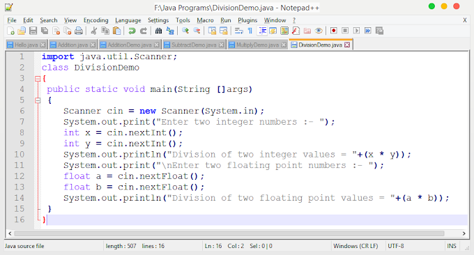 Program in Java to Divide two numbers