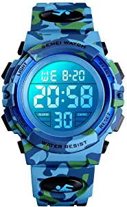 Kids Digital Watch Outdoor Sports 50M Waterproof Electronic Watches Alarm Clock 12/24 H Stopwatch Calendar Boy Girl Wristwatch