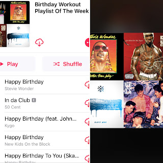 Birthday Workout Playlist of the Week on Itunes and Spotify