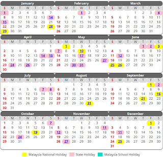 Jadual Cuti Umum Panjang Tahun 2017