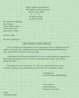 Educational Visit: Sample of Semi Block Letter